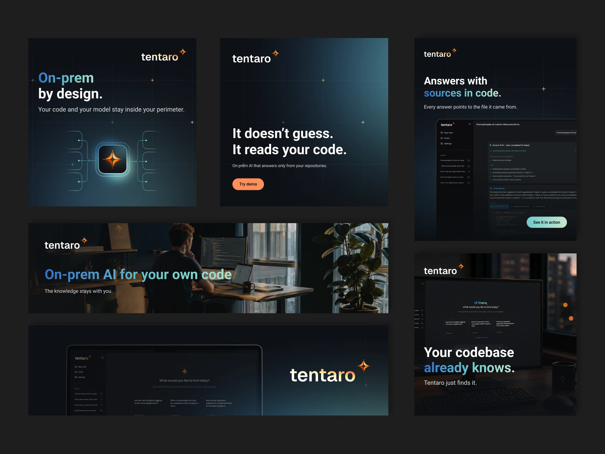 Tentaro social and campaign formats created in Claude Design