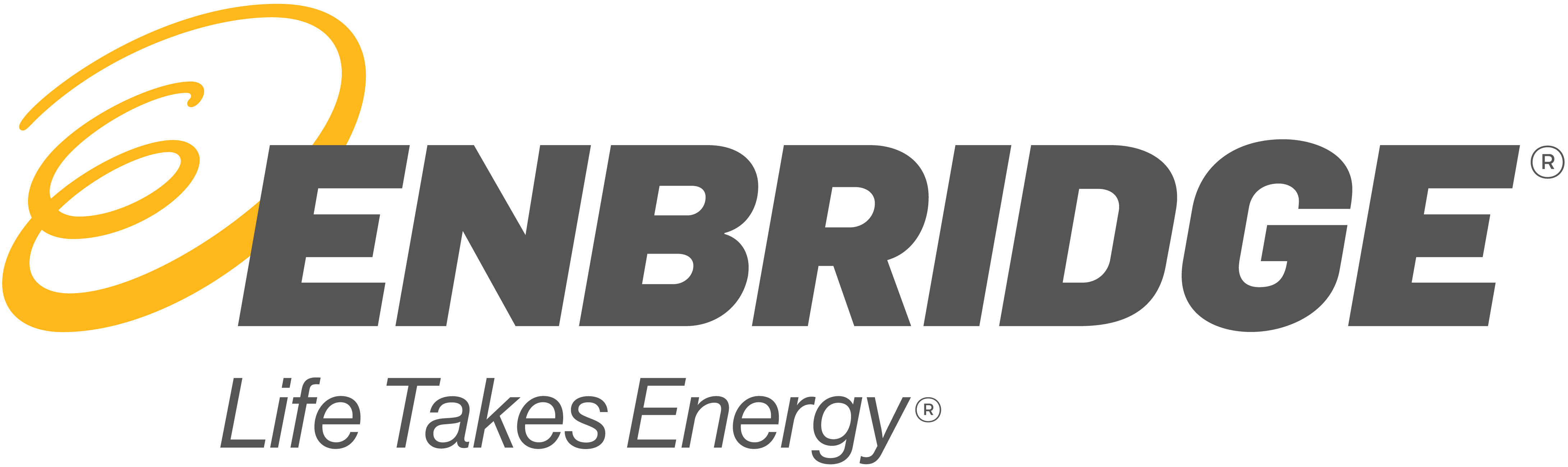 Enbridge logo with motto 'life takes energy'