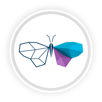 Indigo butterfly logo
