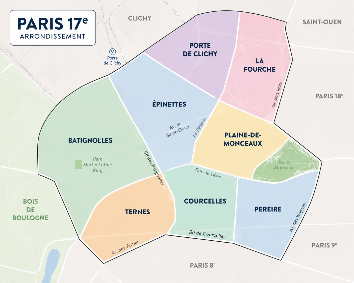 Carte zone intervention électricien Paris 17e - Tordjman Électricité