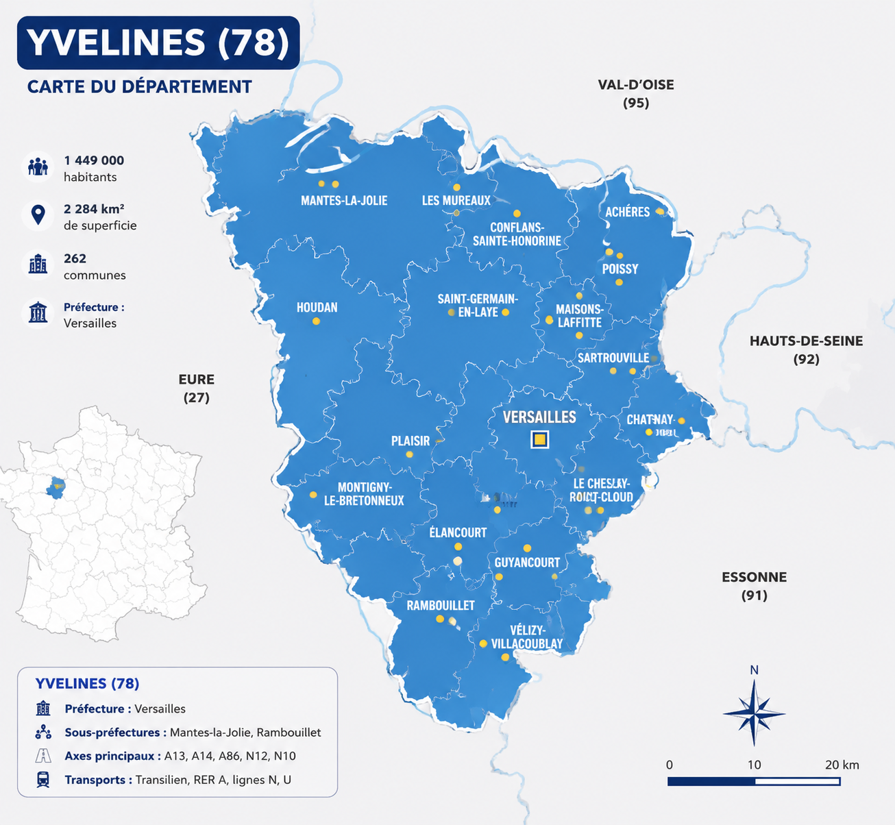 Carte zone intervention électricien Yvelines 78