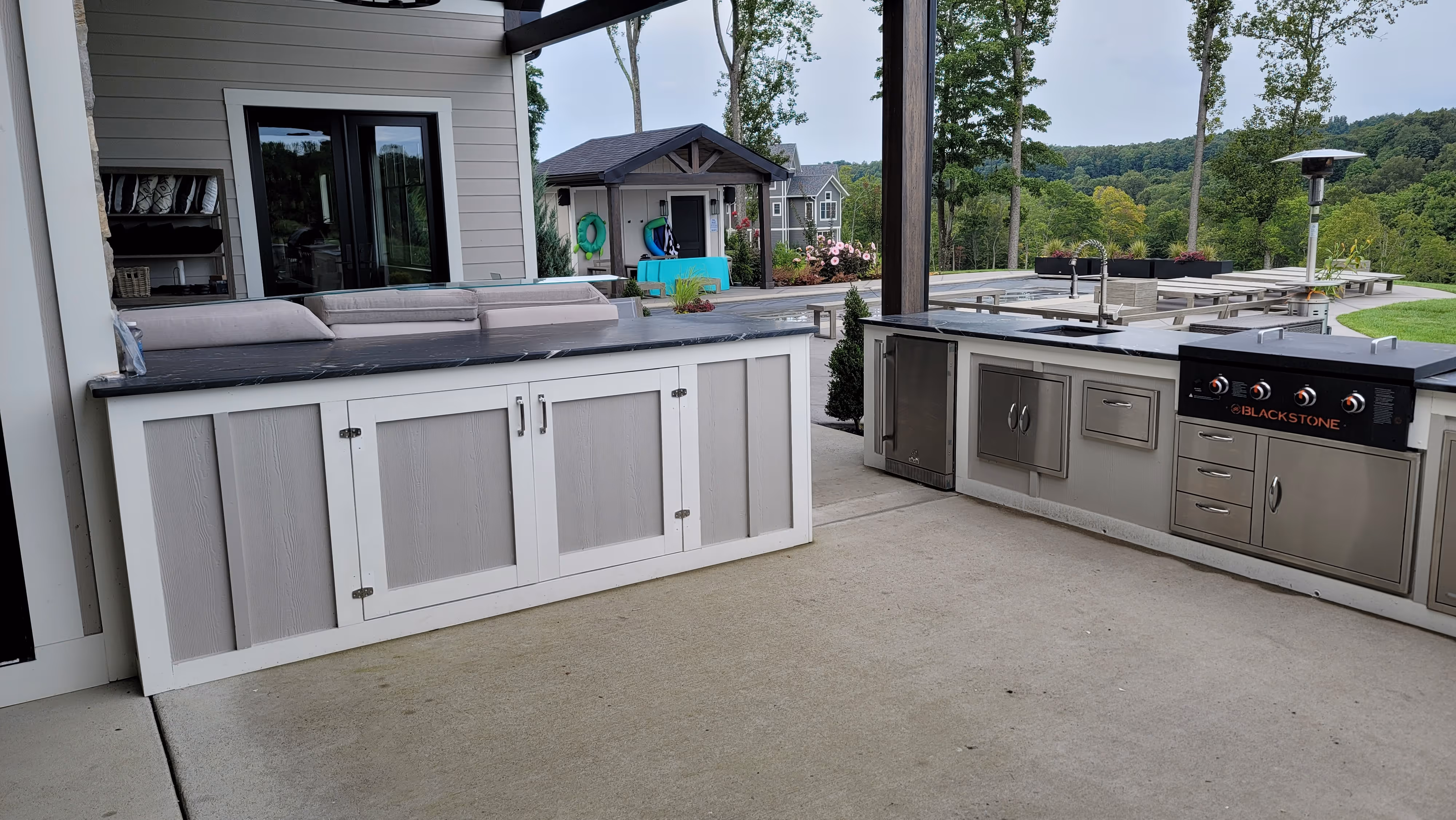 modern outdoor kitchen with top class appliances