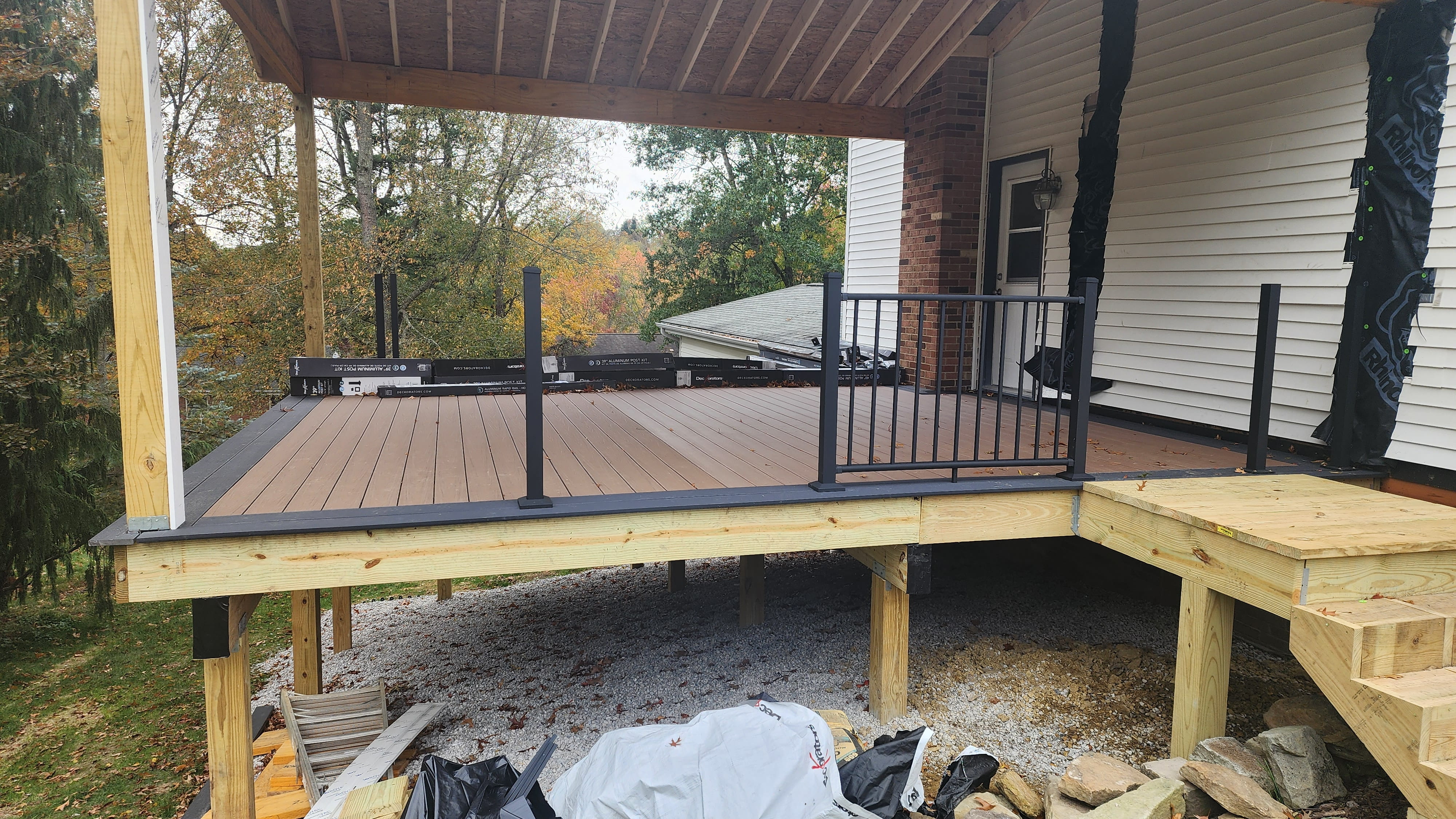 deck railing in progress