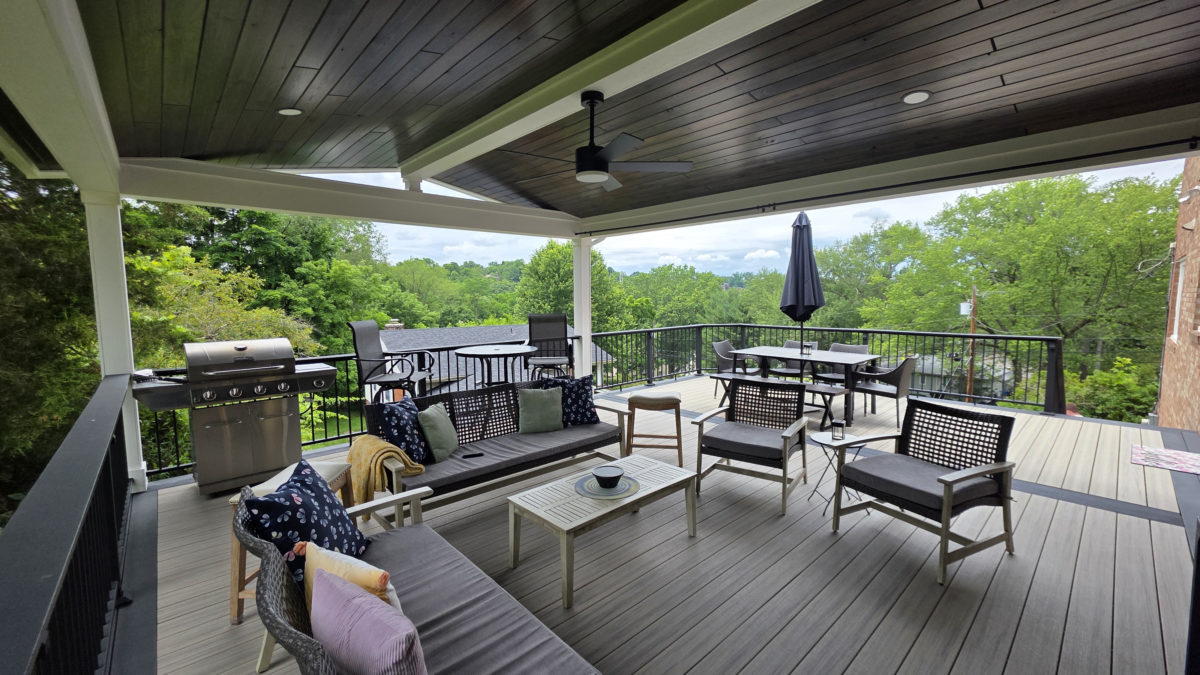 family area on pittsburgh covered deck