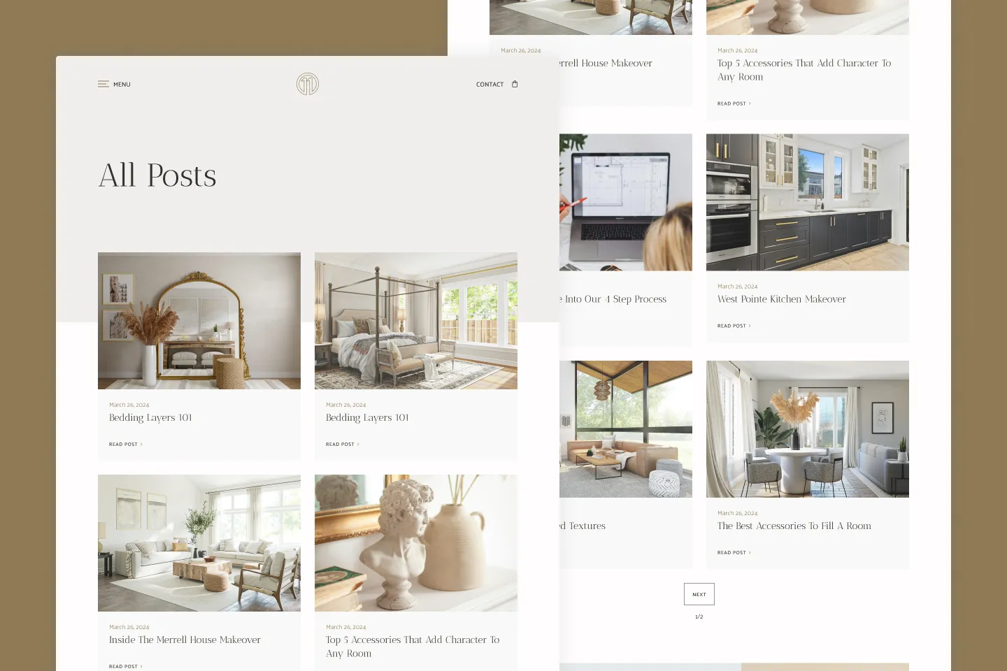 Journal all page desktop mockup