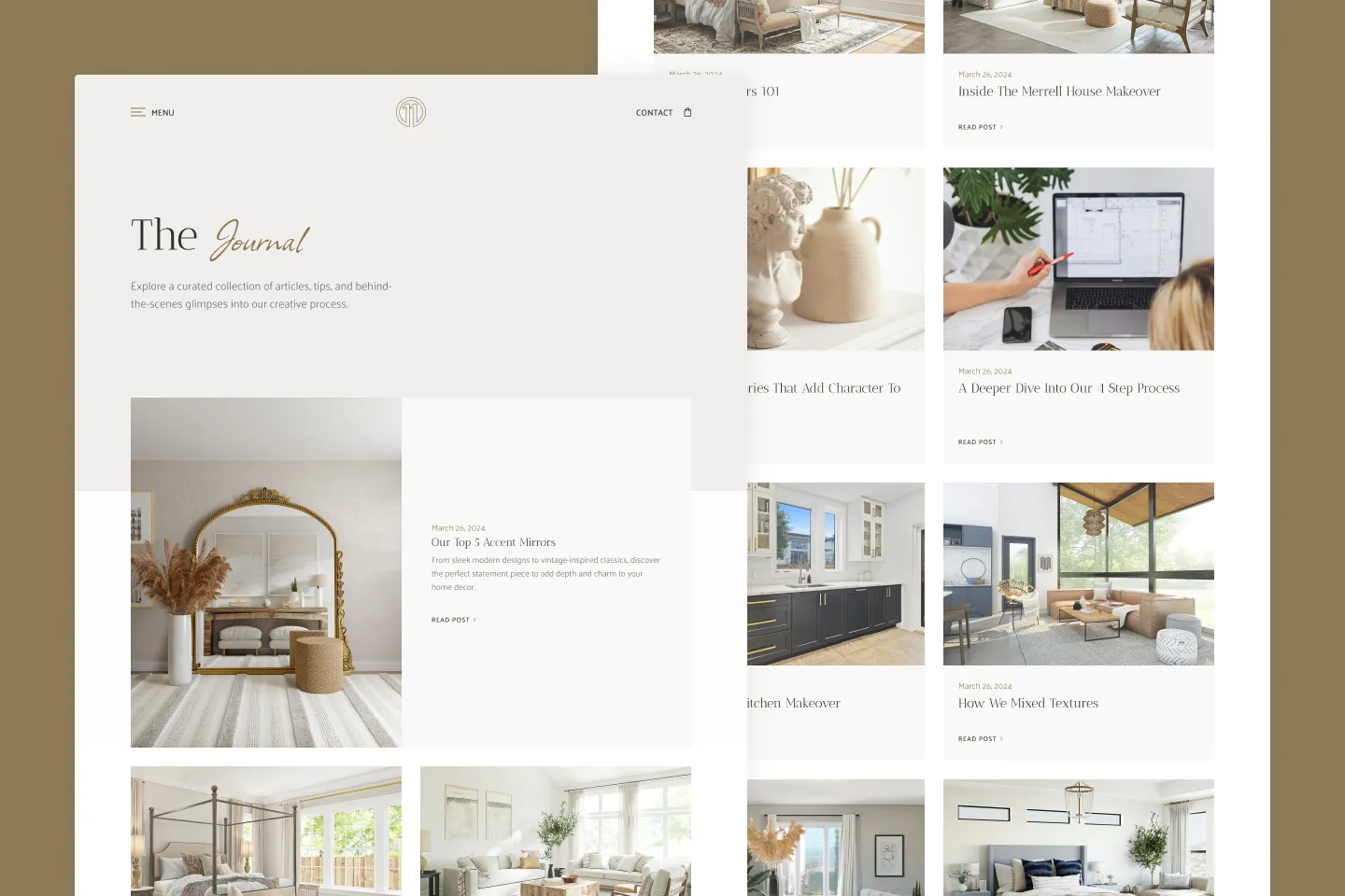 Journal page desktop mockup