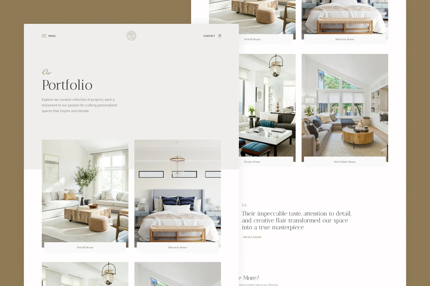 Portfolio v1 page desktop mockup