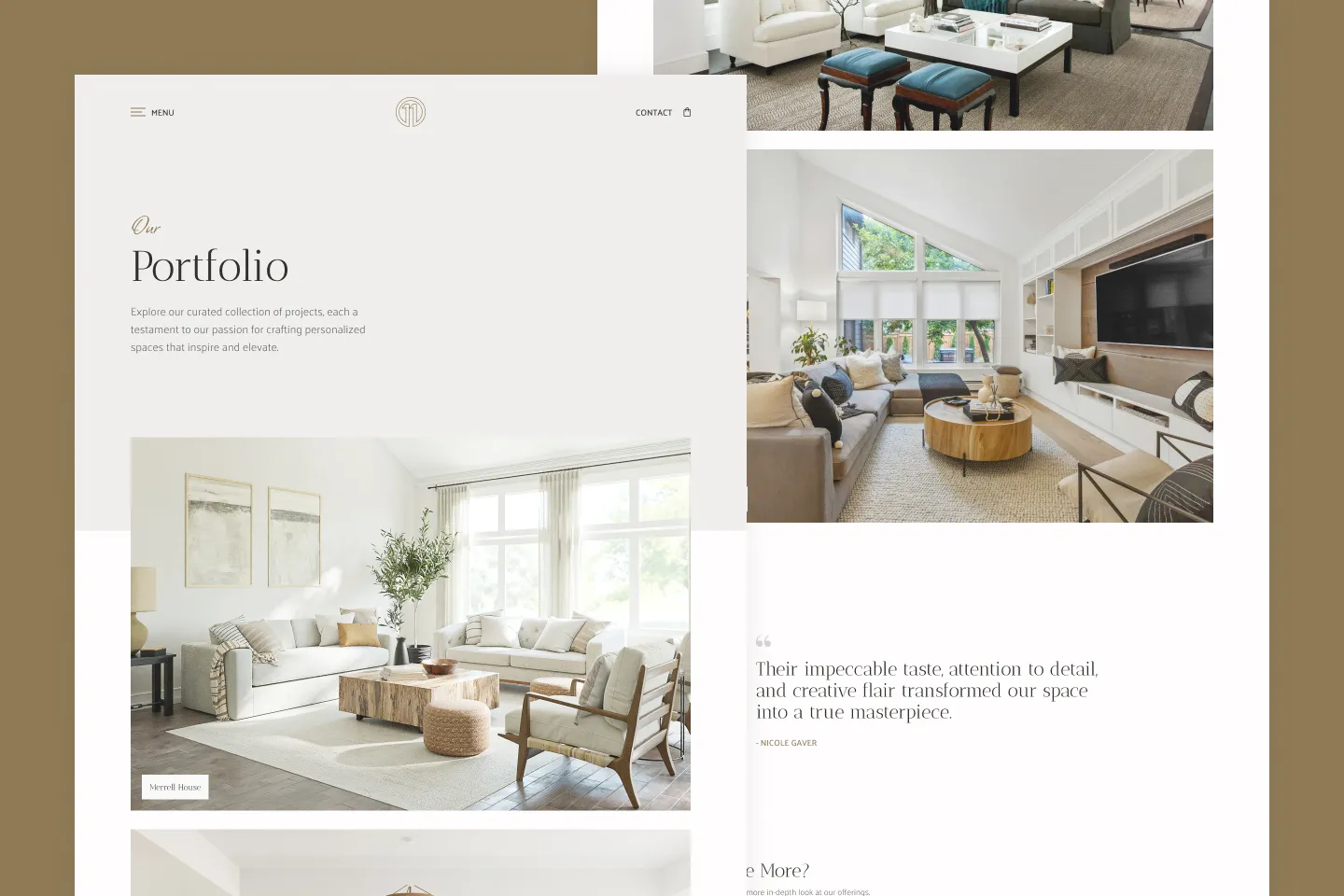 Portfolio v2 page desktop mockup