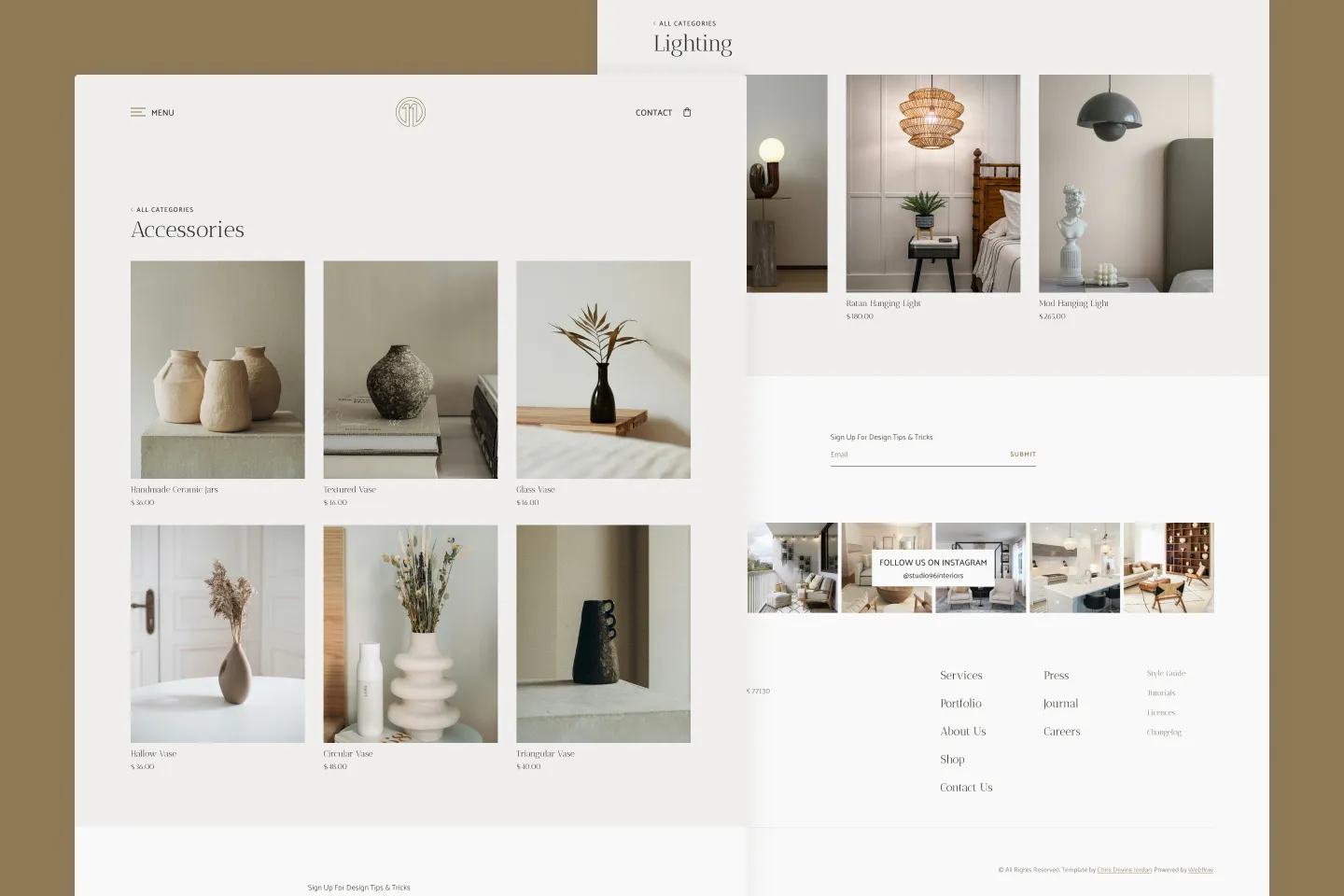Single category page desktop mockup