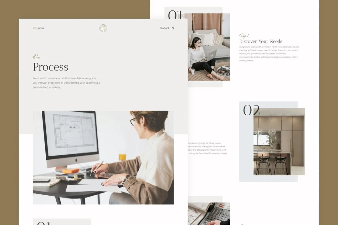 Process page desktop mockup