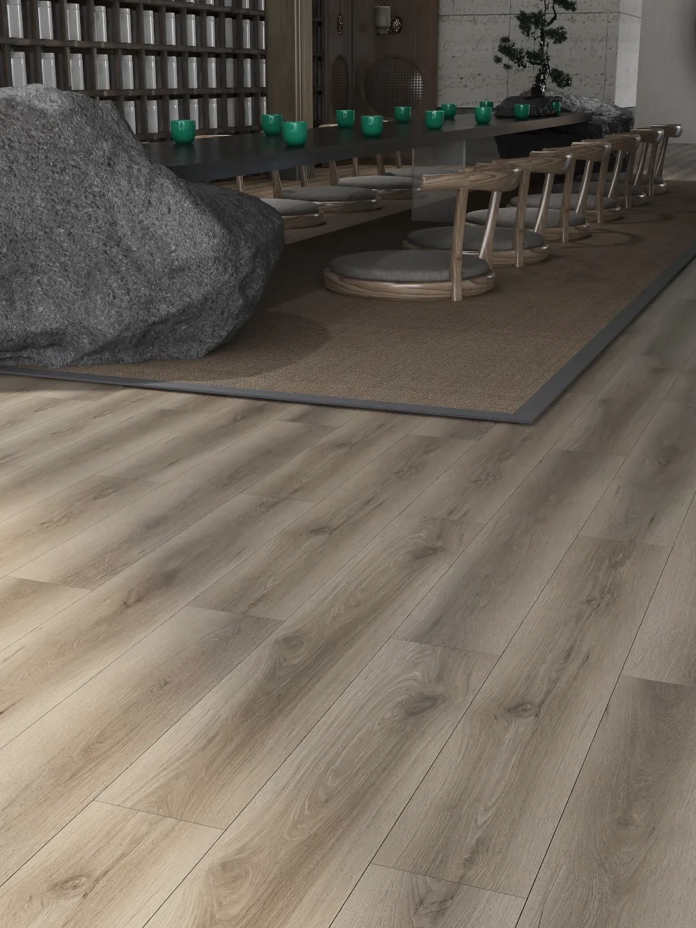 Appalachian Pecans-D features a medium-toned wood grain with subtle variations, offering a rustic yet polished look. The deep, warm hues add character to any room, while the durable finish makes it ideal for high-traffic areas. This flooring brings a touch of nature indoors with a classic charm.