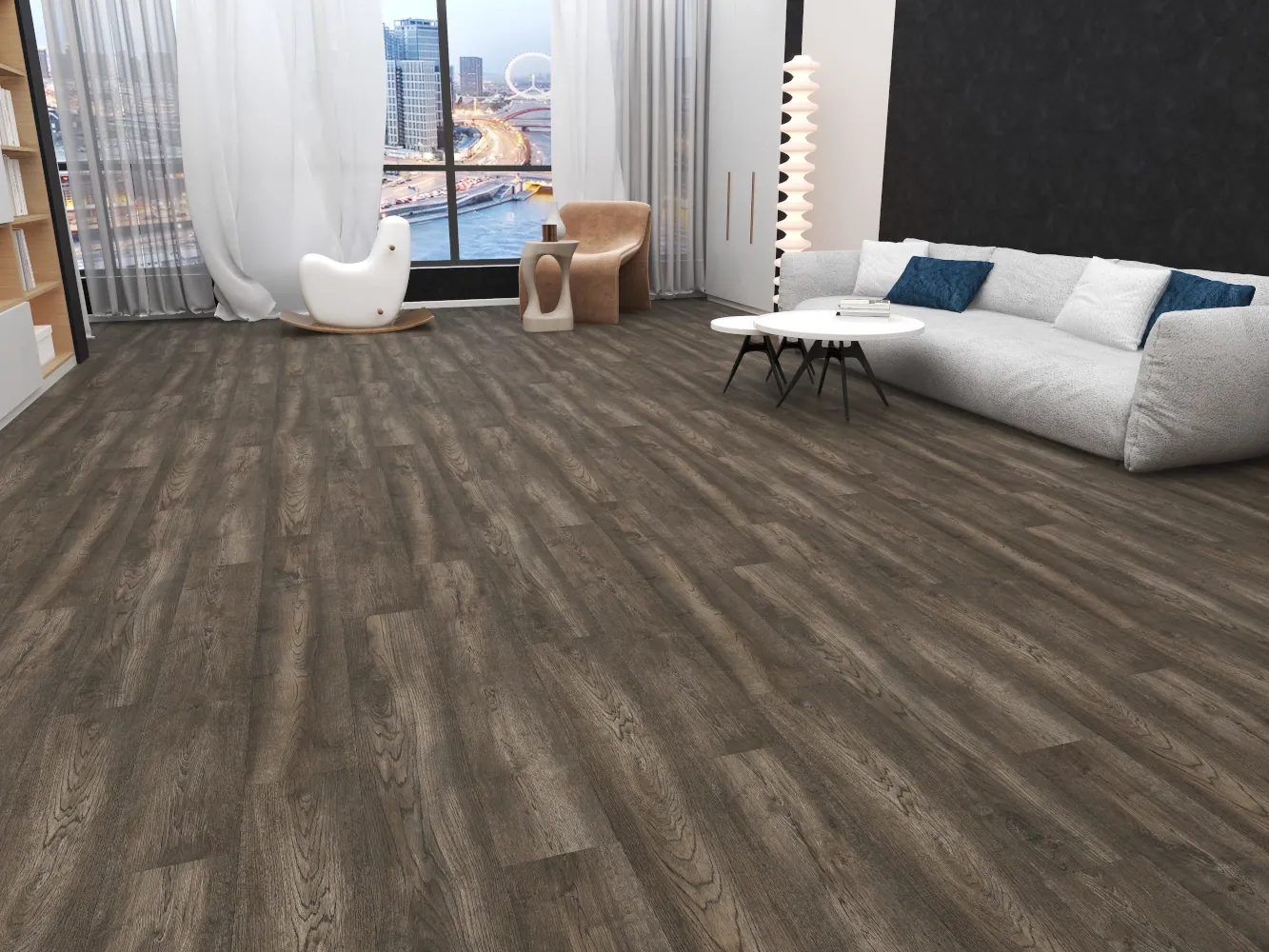 This darker variation of Danish Smoky Black Oak-D offers an even more pronounced smoky finish with deep, rich tones. Its striking appearance makes it a great option for creating contrast in light spaces or enhancing the sophistication of darker interiors. Durable and easy to maintain, it's ideal for busy homes.