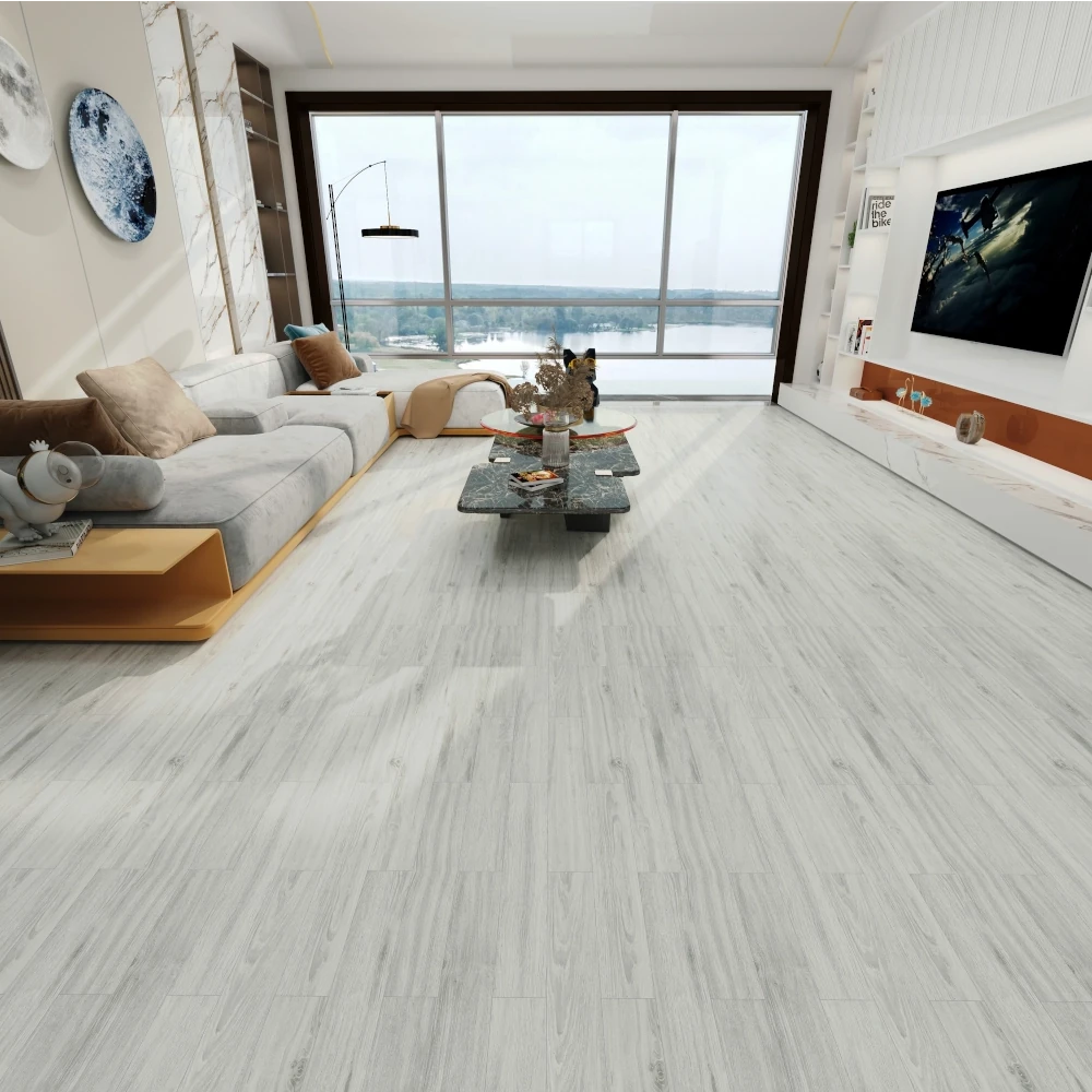 Frosted Light Grey brings a cool, contemporary aesthetic with its soft grey tones and subtle wood grain texture. This flooring is perfect for modern or industrial-inspired interiors, offering a sleek, minimalist look. Its durable, scratch-resistant surface ensures long-lasting beauty in even the busiest areas.