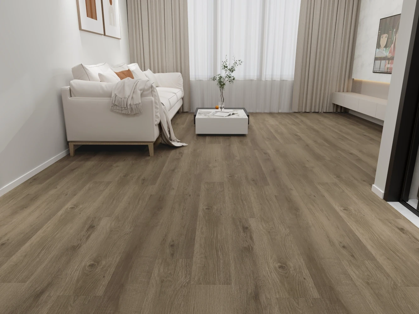Hand-Caught Oak-D features deep, earthy tones with a beautifully weathered wood grain, offering a rustic yet refined aesthetic. Its rich texture and natural finish bring warmth and character to any room, making it an ideal choice for both traditional and contemporary spaces. Durable and low-maintenance, this flooring is perfect for high-traffic areas, combining style with long-lasting performance.