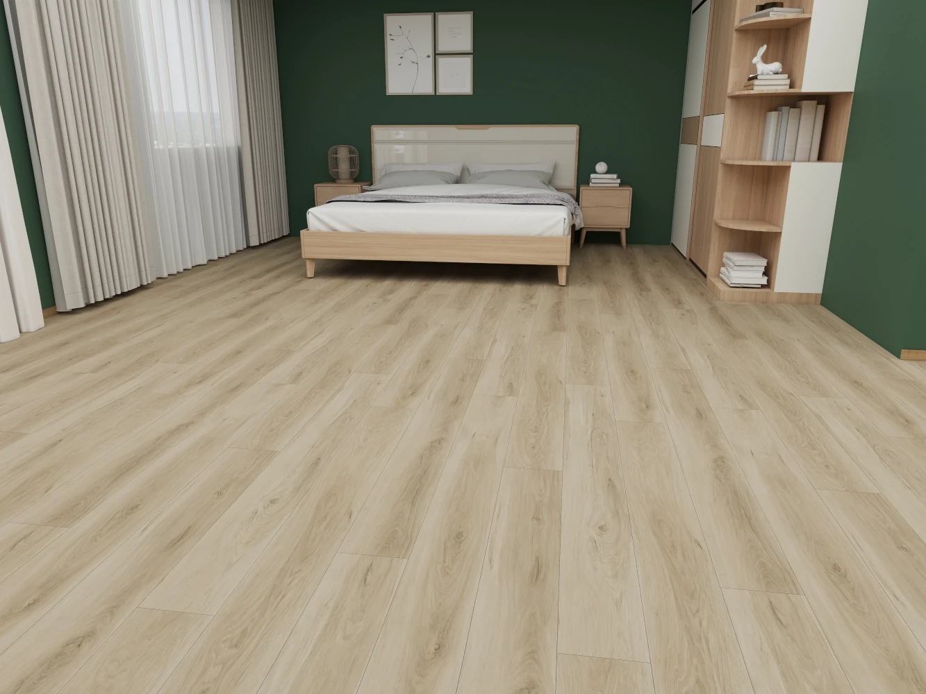 Light Oak Almond features soft, neutral tones with a refined wood grain, ideal for creating a bright, open feel in any room. Its light finish enhances the sense of space, making it perfect for smaller rooms or areas with limited natural light. Durable and easy to maintain, it’s a practical yet stylish choice for any home.
