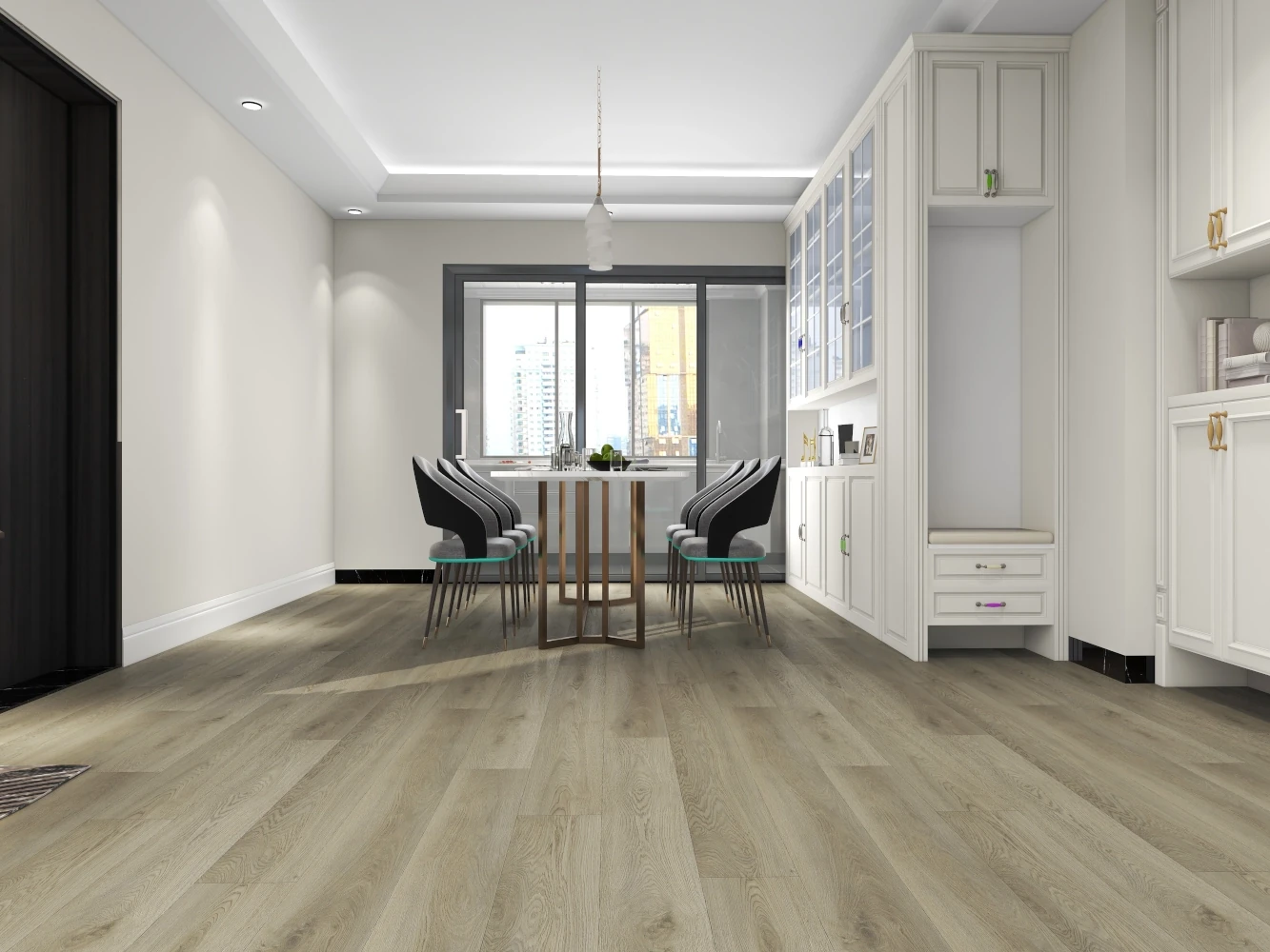 Morning Oak features light, golden hues with a subtle wood grain, perfect for brightening up any space. Its natural finish adds warmth and depth, making it ideal for casual, cozy interiors. The durable vinyl construction ensures long-lasting beauty with minimal upkeep.
