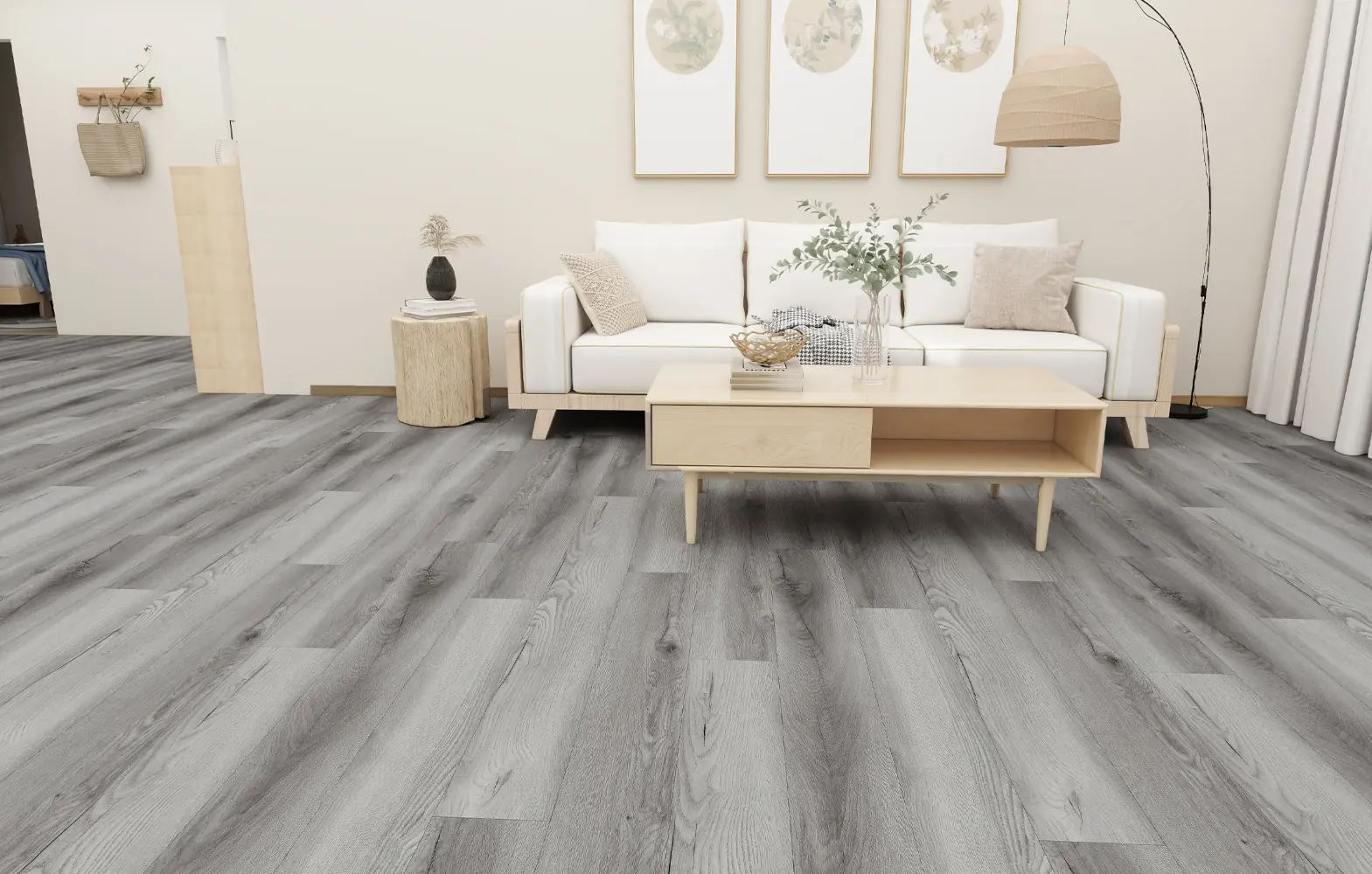 Silver Mist Oak features cool, grey undertones with a delicate wood grain pattern, giving your space a sleek, modern edge. This flooring is ideal for contemporary interiors, providing a stylish contrast in rooms with warmer accents. The durable, scratch-resistant surface makes it perfect for high-traffic areas.
