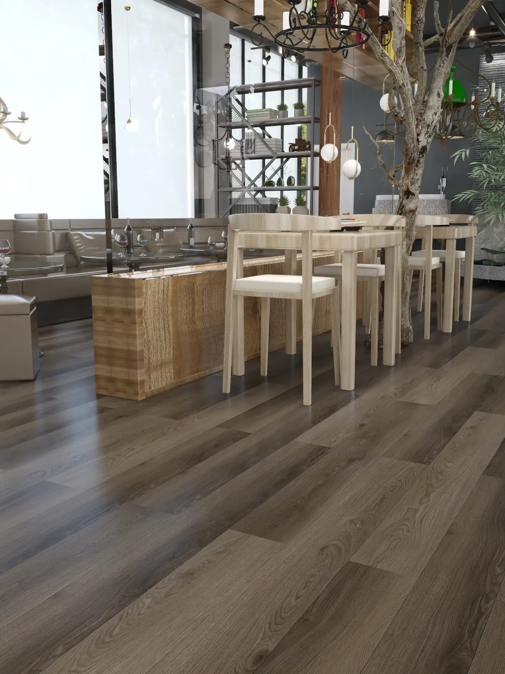 Volga White Oak offers a deep, rich brown finish with a natural wood grain that adds sophistication and warmth to any space. Its darker tones make it ideal for creating contrast in lighter rooms or adding depth to larger spaces. Durable and easy to clean, it's perfect for both residential and commercial settings.

