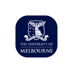The University of Melbourne logo with a winged figure and Latin motto.