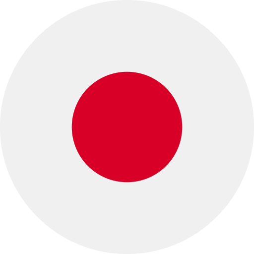 Flag of Japan with a red circle centered on a white background.