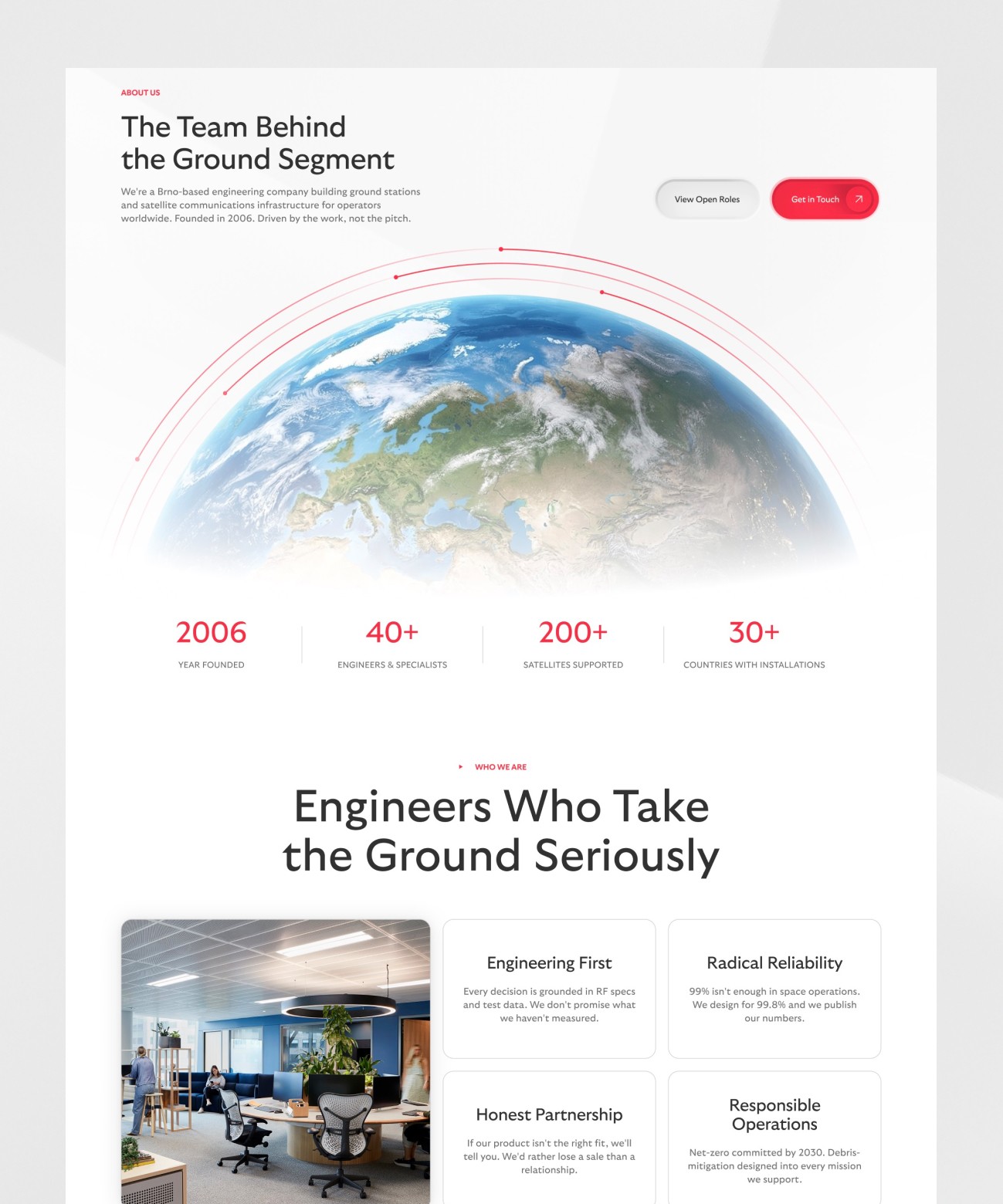 Groundcom – Webflow vývoj pro českou space-tech firmu stavějící pozemní stanice pro satelitní komunikaci