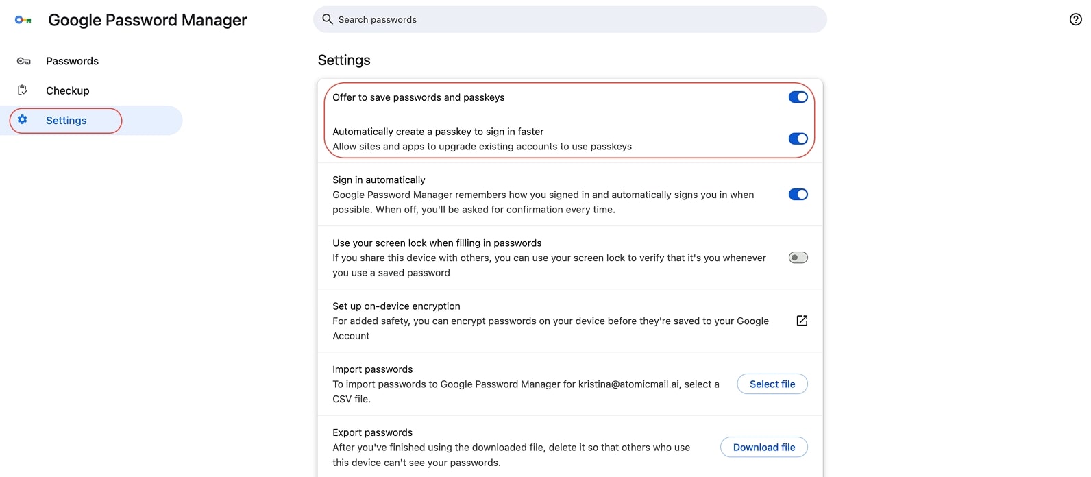 Setting up Google Password Manager in Chrome