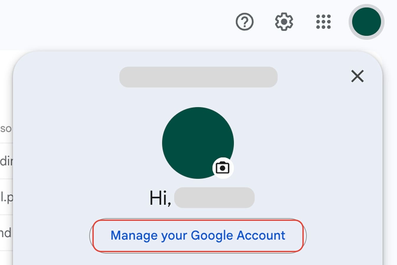 Manage your Google account