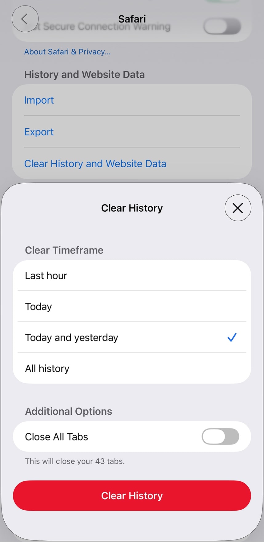 Clear History