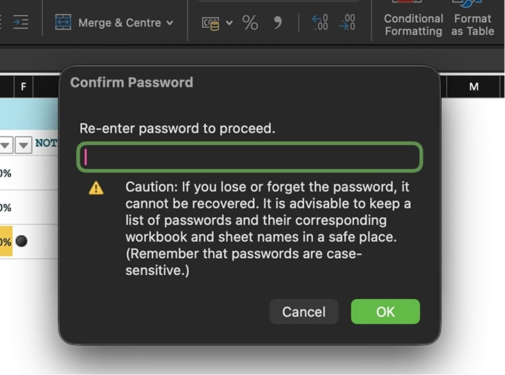 the password is unrecoverable