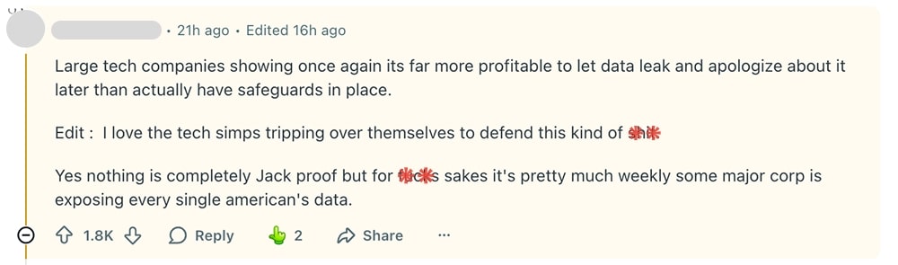 Comment from a Reddit thread