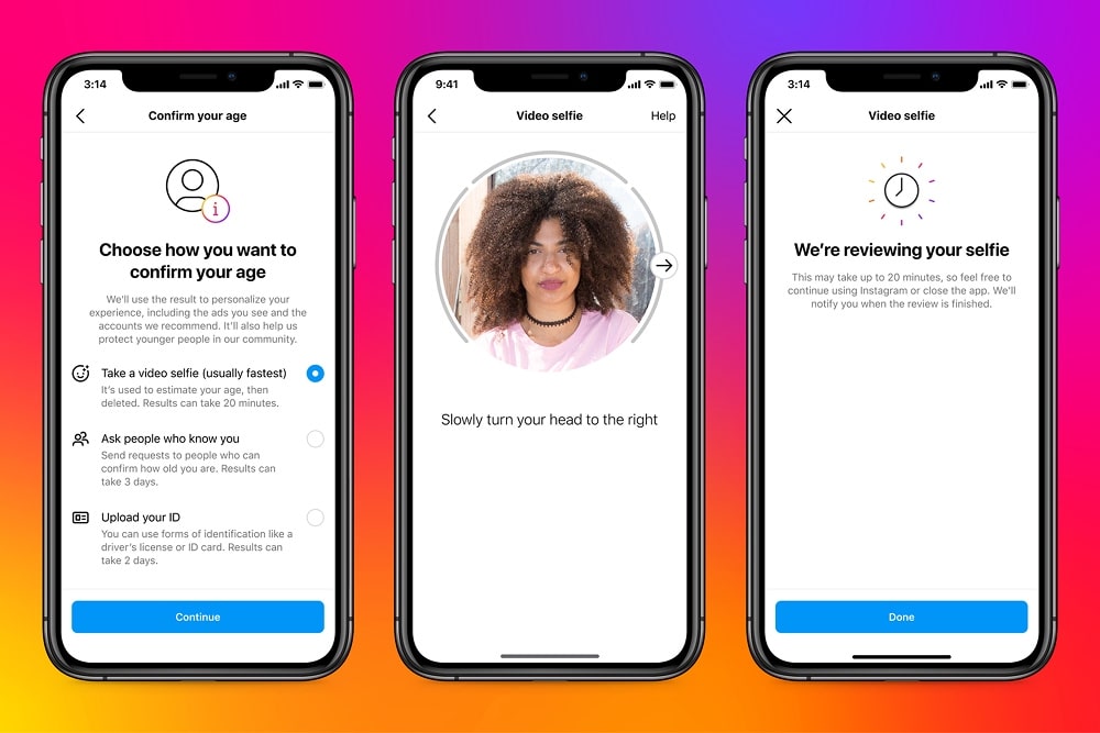 Age verification method on Instagram