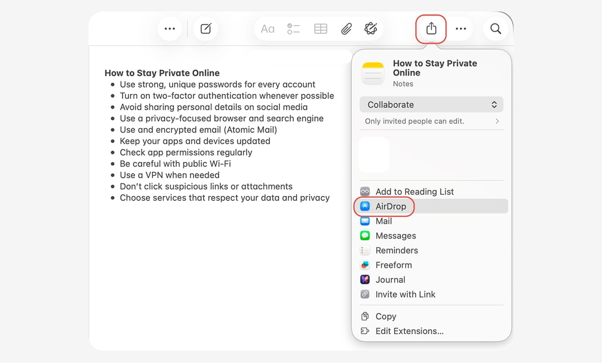 How to AirDrop from Mac