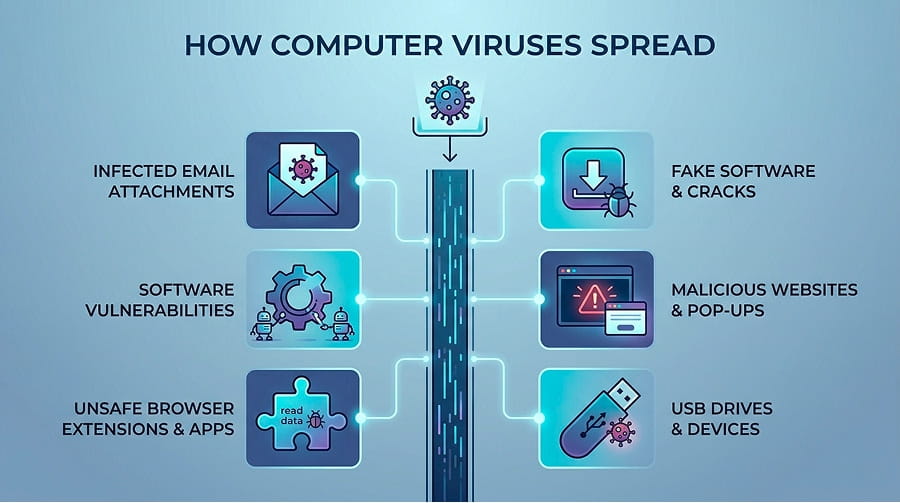 How Computer Viruses Spread