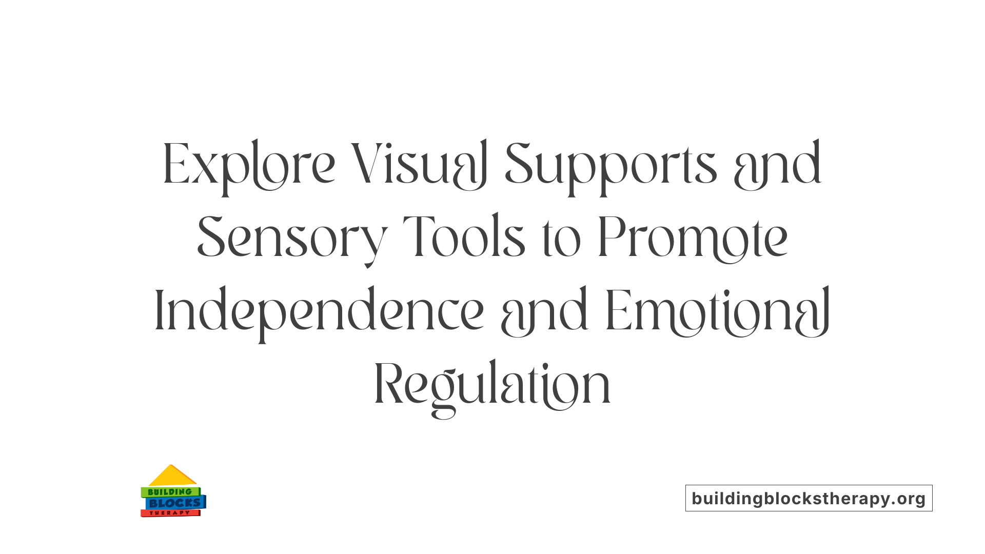 Explore Visual Supports and Sensory Tools to Promote Independence and Emotional Regulation