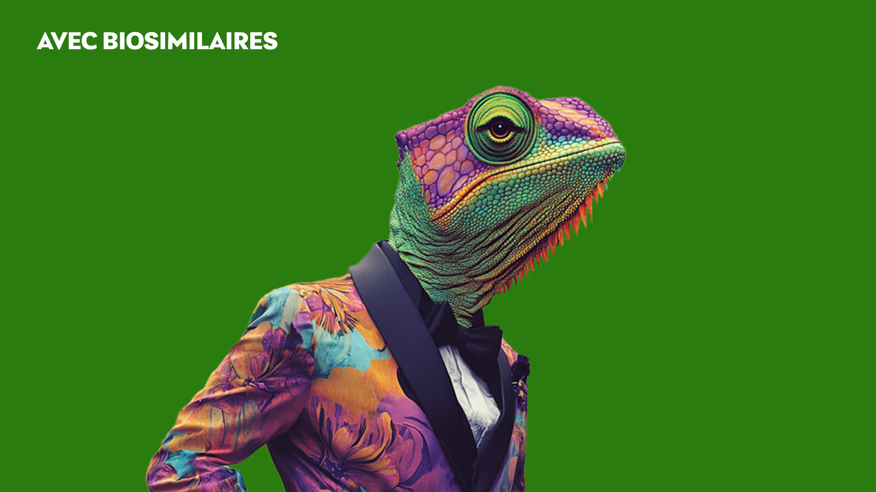 Caméléon costume "Avec Biosimilaires"