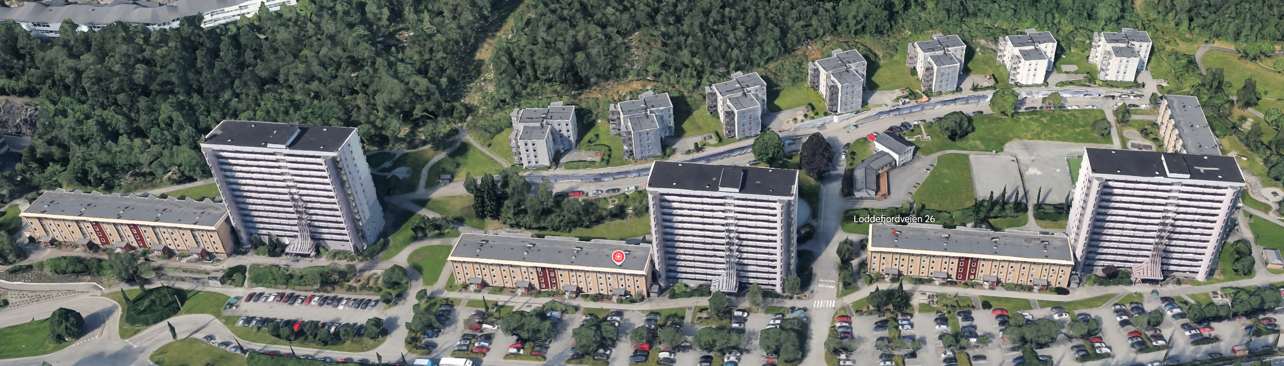 Flyfoto av Lyderhorn borettslag