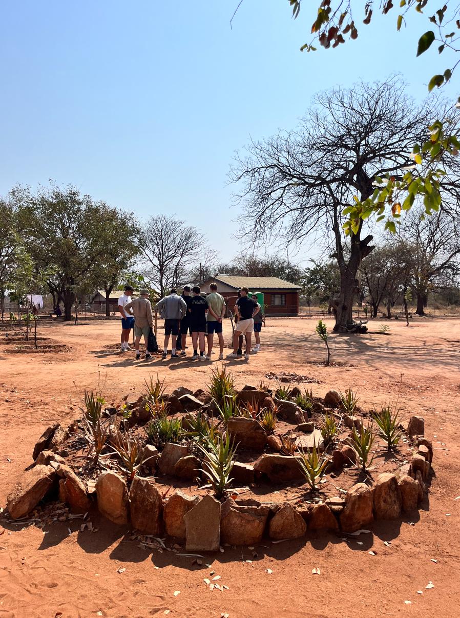 Volunteers at a community visit at the Central Tuli Game Reserve in Botswana.