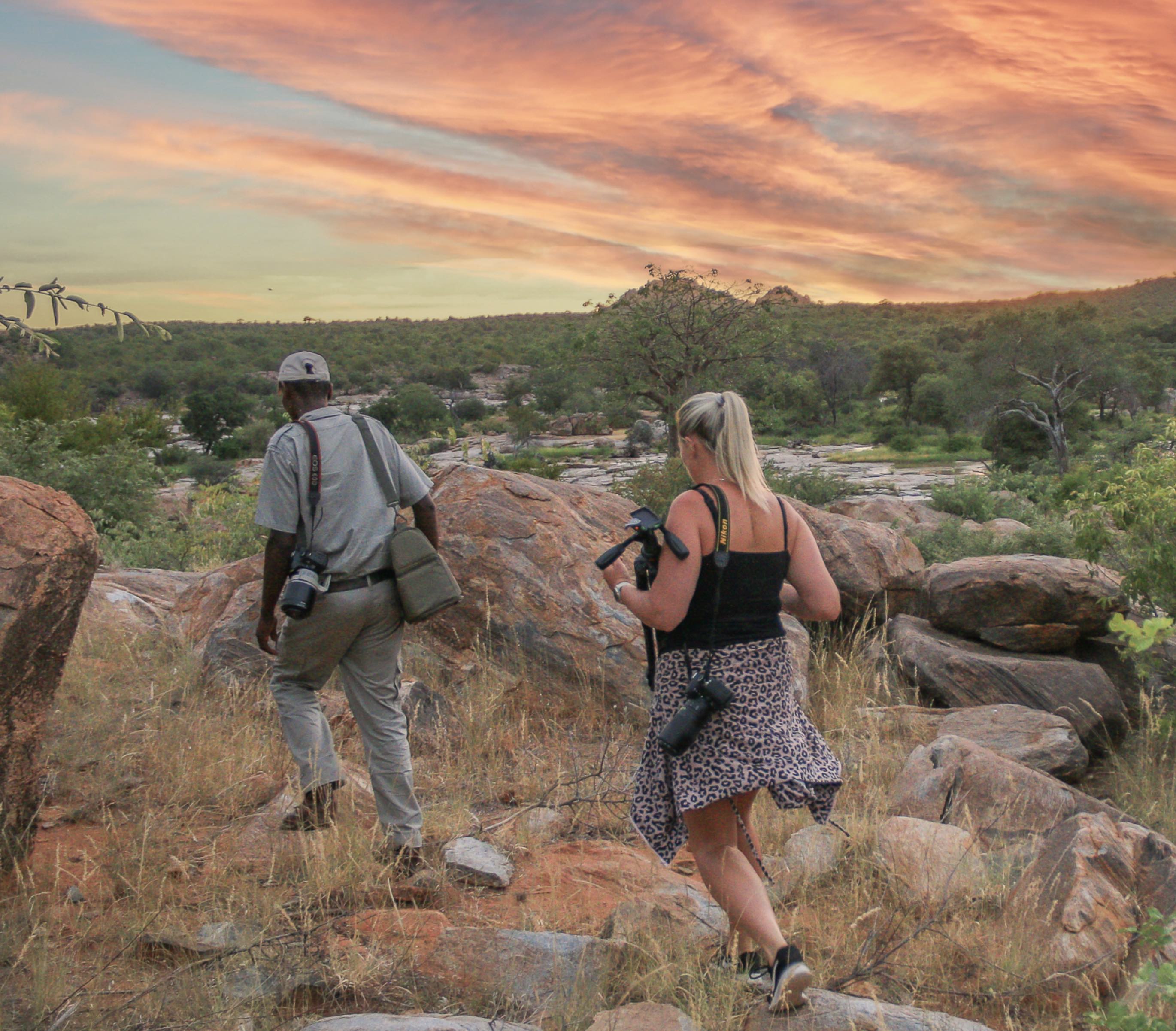 Volunteers at the Central Tuli Game Reserve is out to do wildlife photography.