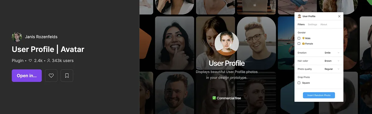 user profile avatar plugin figma