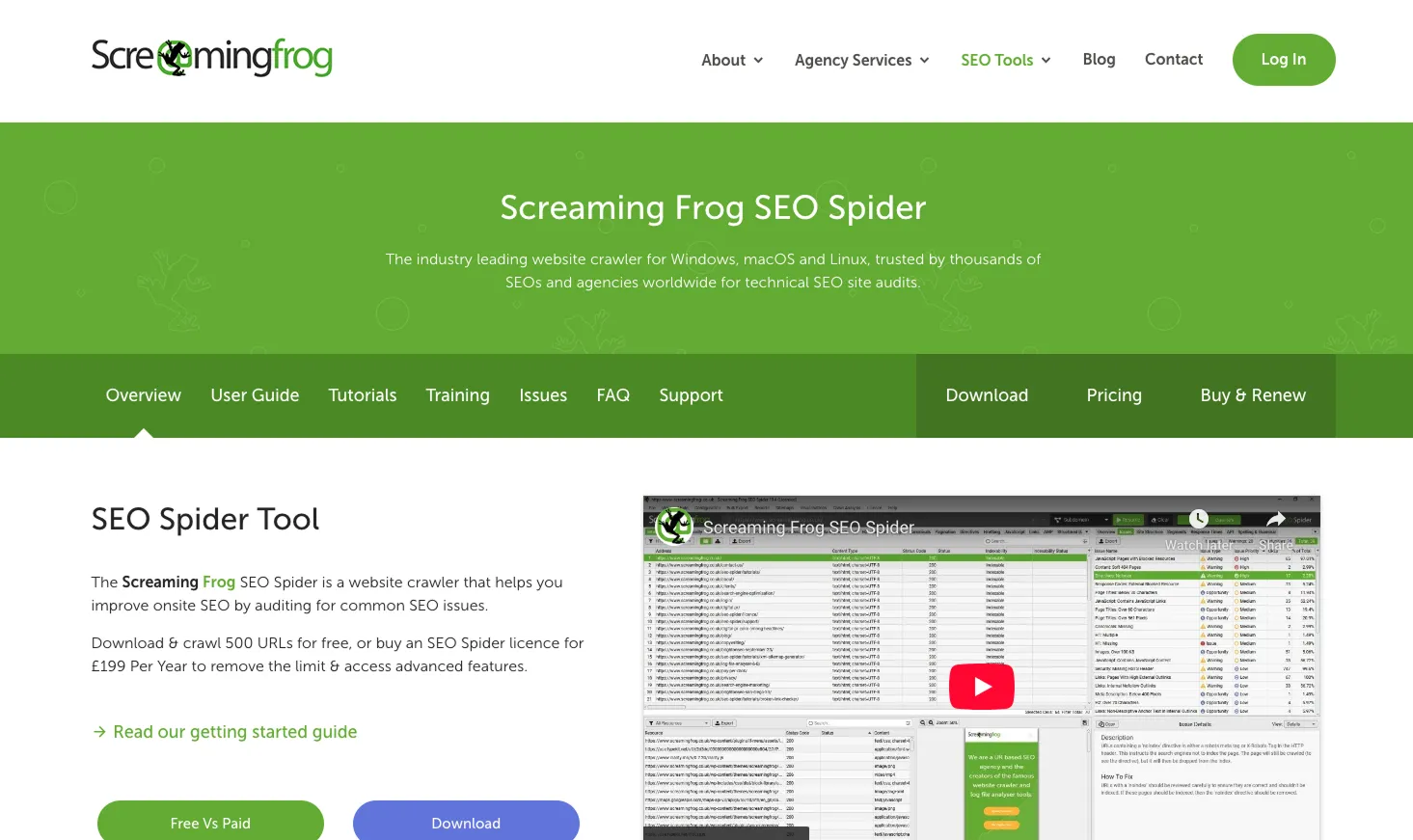 Aperçu de Screaming Frog