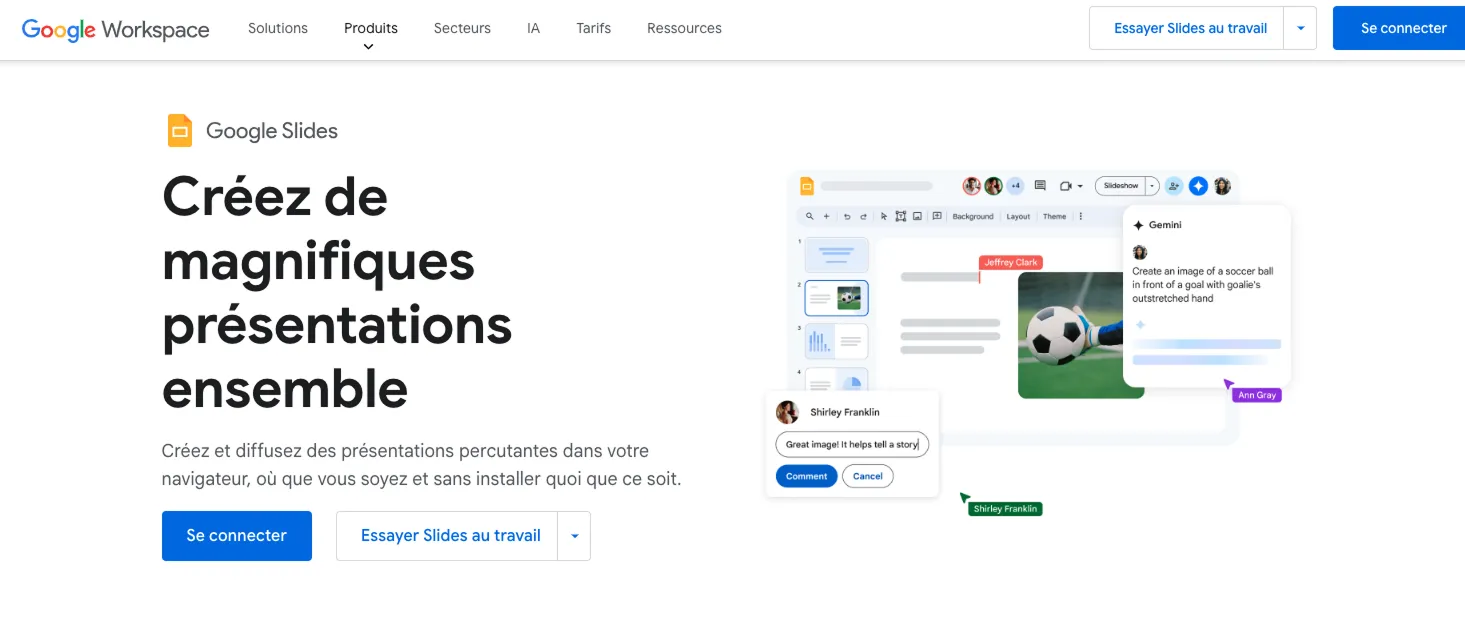 Aperçu de Google Slides