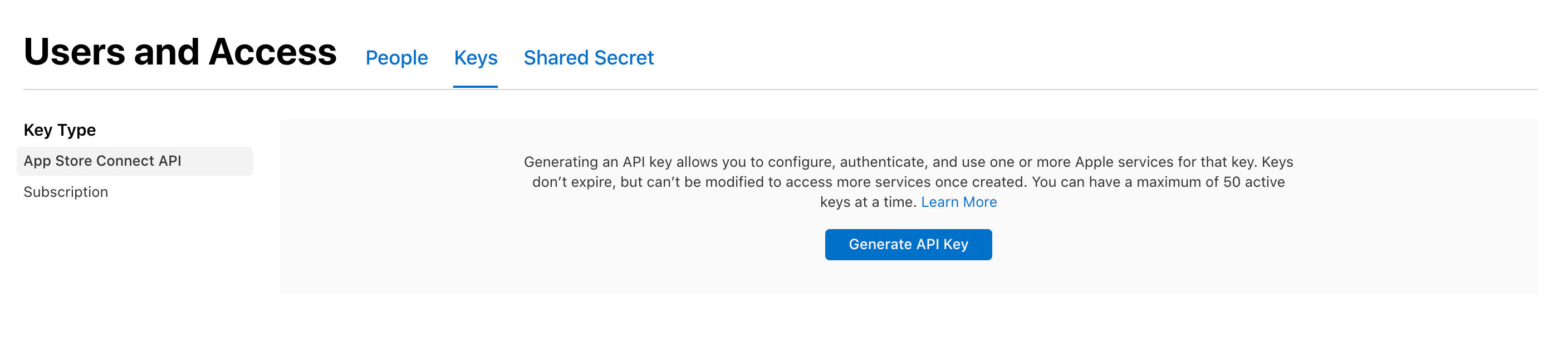 generate API key