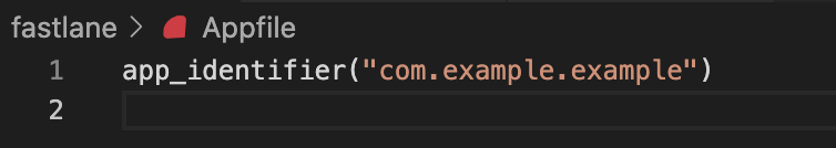 bundle identifier in Appfile