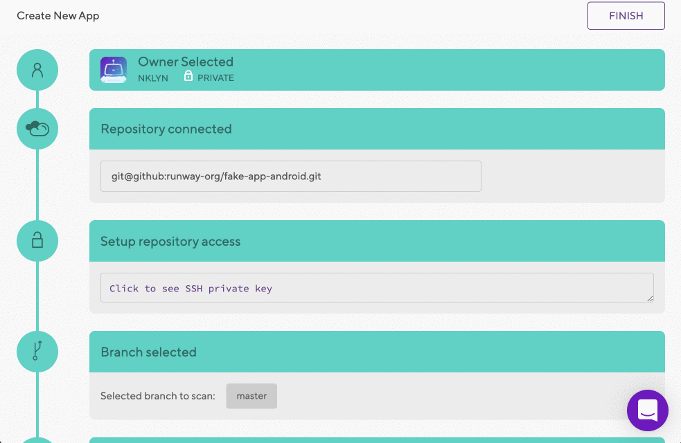 App configuration flow and first build in Bitrise