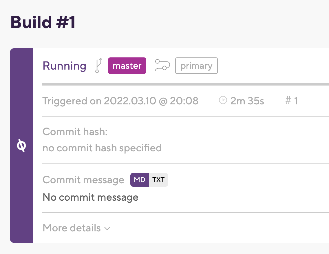 Starter workflow, kicking off first build in Bitrise