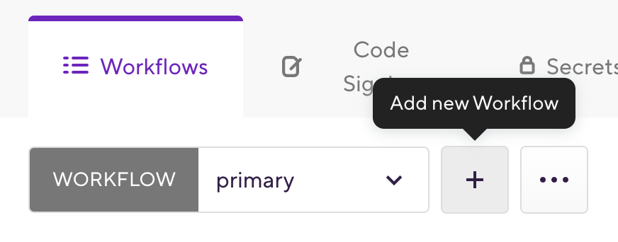 'Add new workflow' from Workflows tab