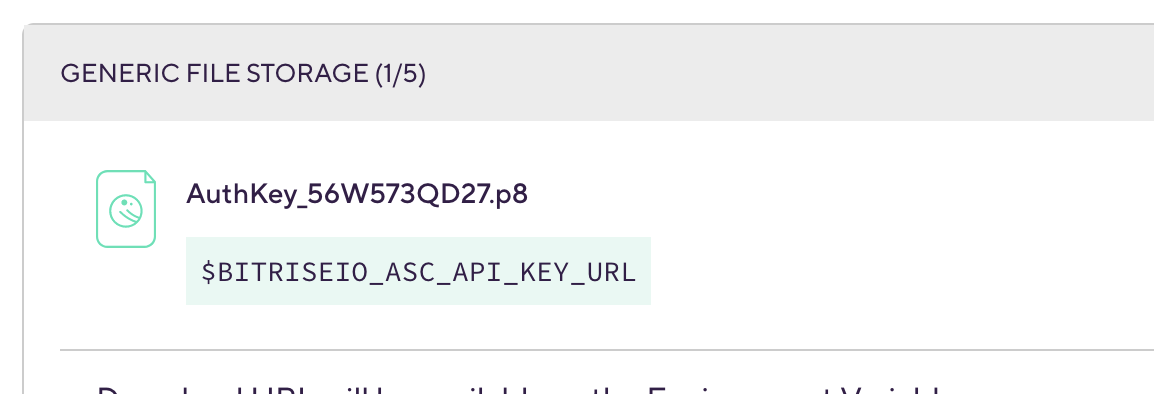 Setting File Store ID in Generic File Storage section in Bitrise