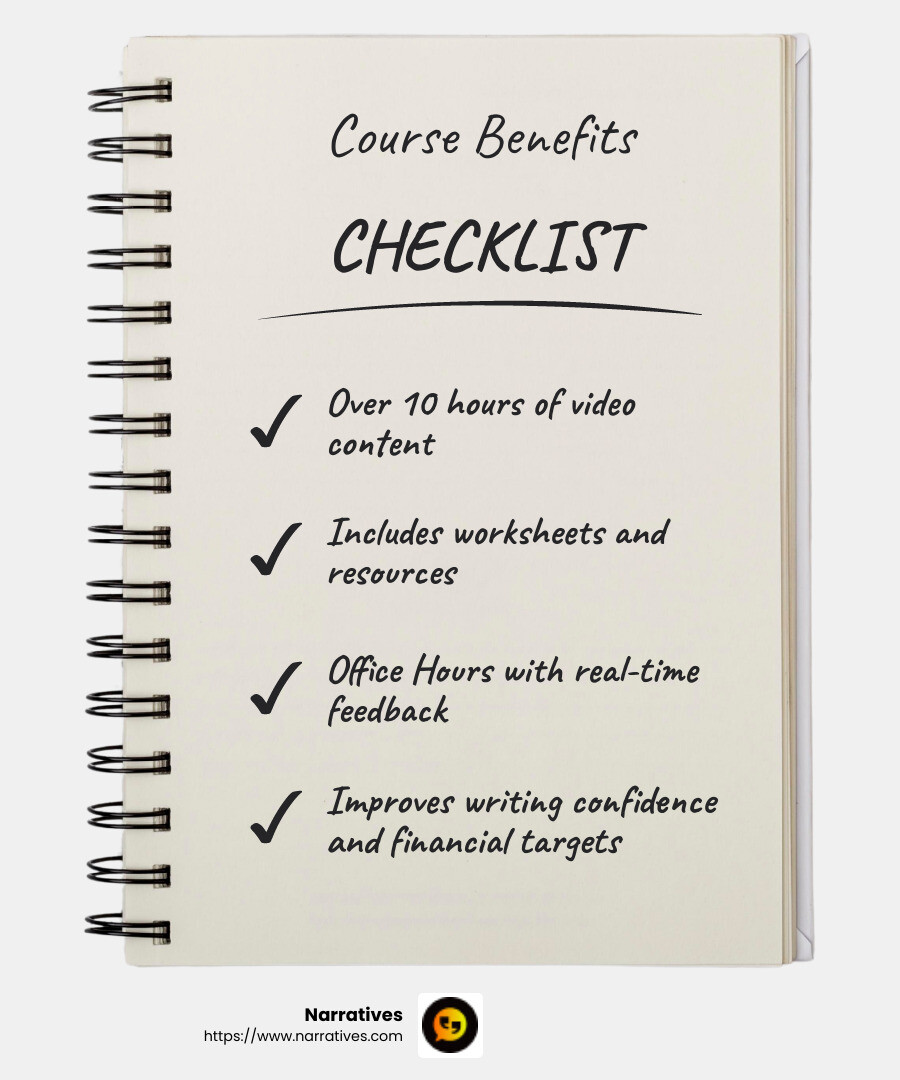 Quote about meeting financial targets - Nonprofit storytelling workshops infographic checklist-notebook