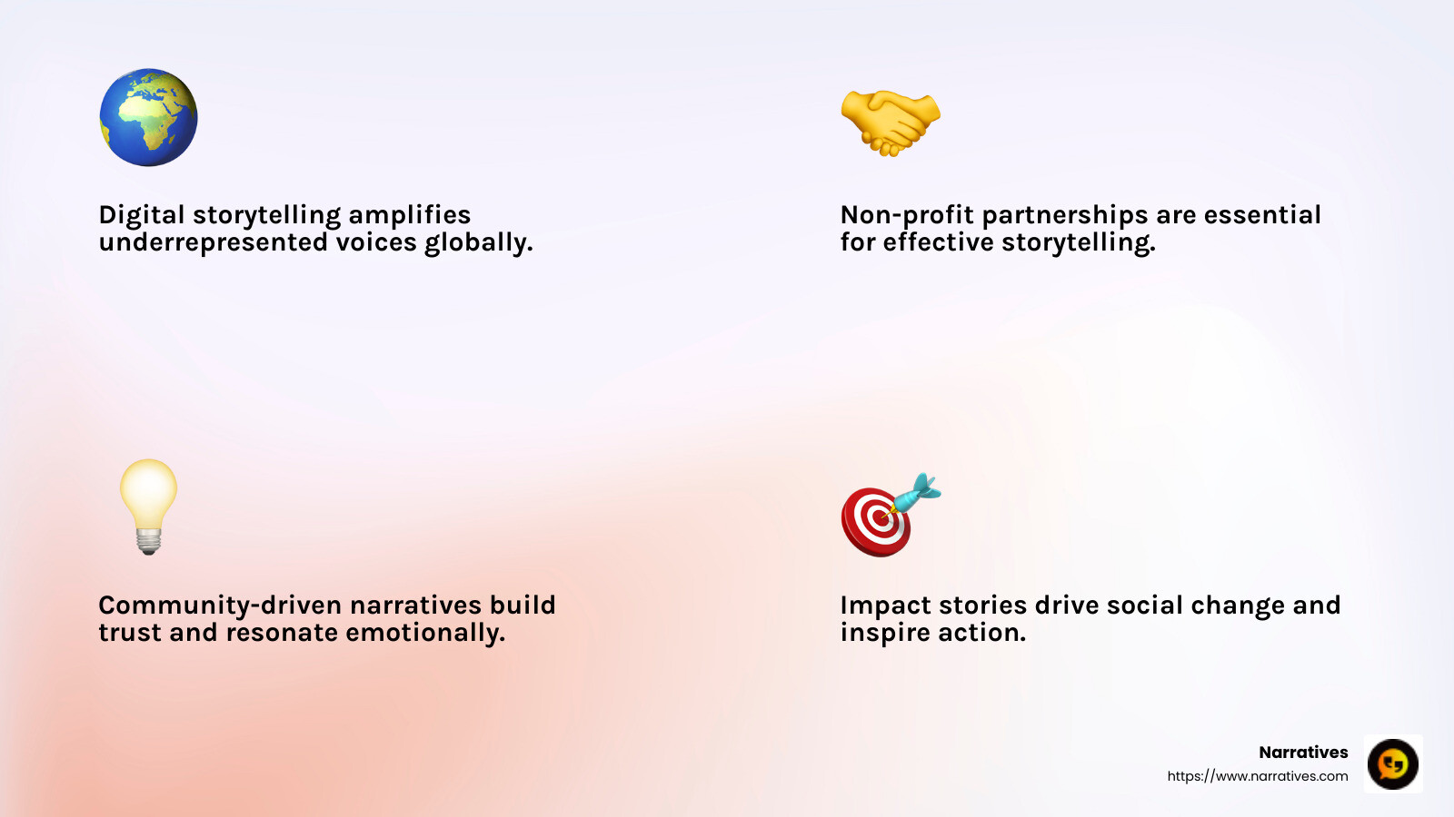 Digital storytelling can change neural pathways, making it a potent tool for change. - Deb Roy, McKinsey - digital storyteller infographic 4_facts_emoji_light-gradient