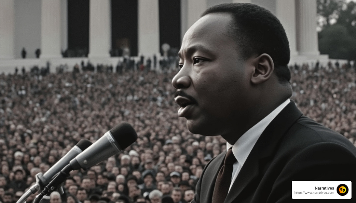 Martin Luther King Jr. delivering his speech - Engaging storytelling techniques Martin Luther King Jr. delivering his speech - Engaging storytelling techniques